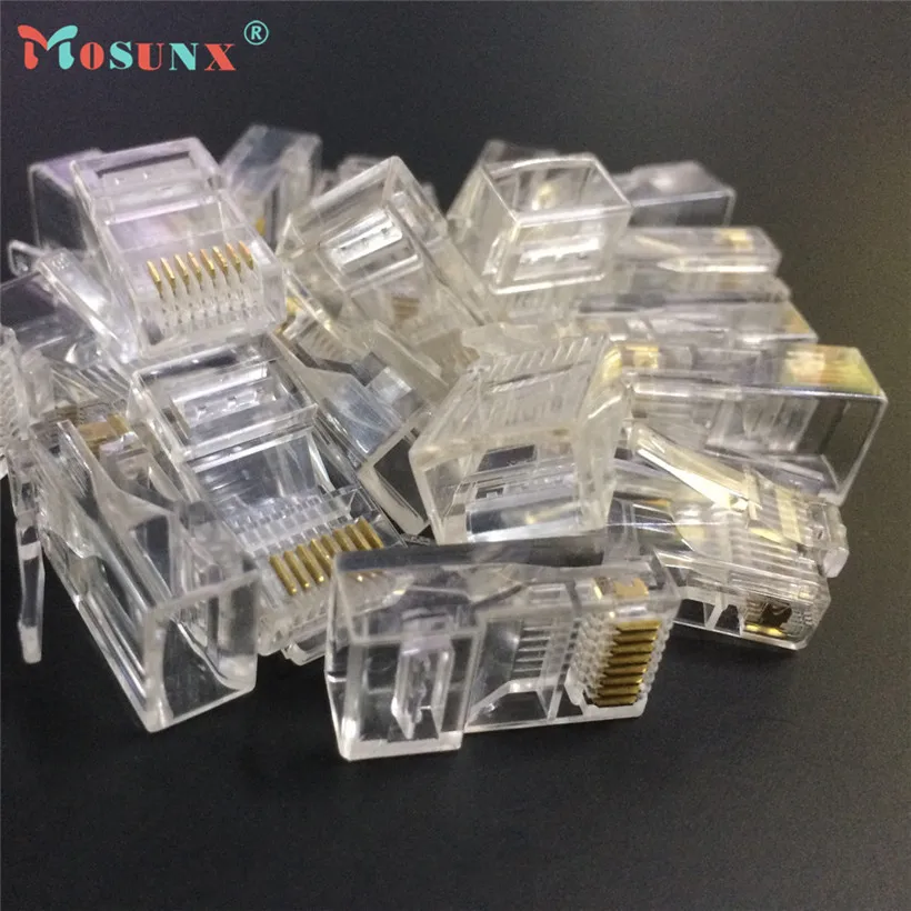 Mosunx Расширенный сетевой разъем Cat5 Cat5e 20 шт. металлический кабель rj45 модульные