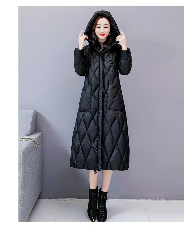 winter Women Snow White Down Coat Plus size Fashion jacket hoodie long Parkas warm Sweet Jackets Female winter coat clothes