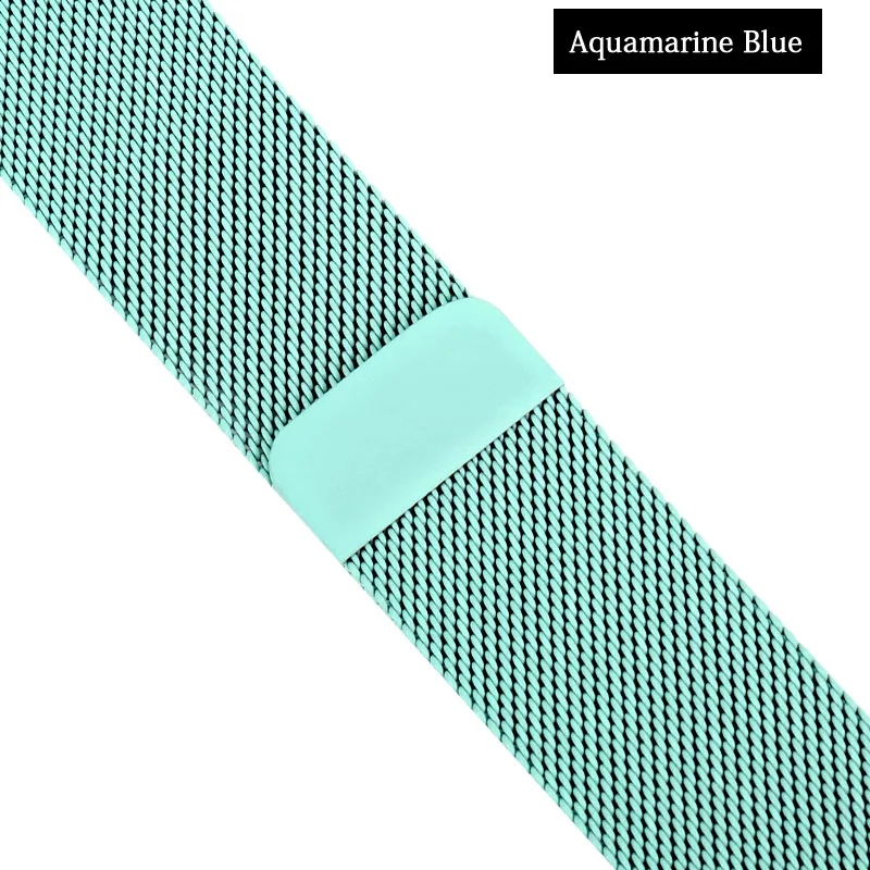 Ремешок MAIKES Milanese Loop для Apple Watch, 44 мм, 40 мм, ремешок для Apple Watch, серия 4, 3, 2, 1, ремешок iwatch из нержавеющей стали, 42 мм, 38 мм - Цвет ремешка: Aquamarine bule