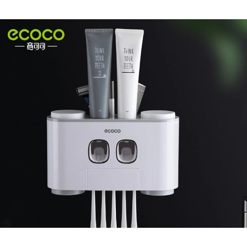 Automatic Toothpaste Extruder Toothbrush Rack Wall-mounted Bathroom Dust-proof Fittings Suite | Дом и сад