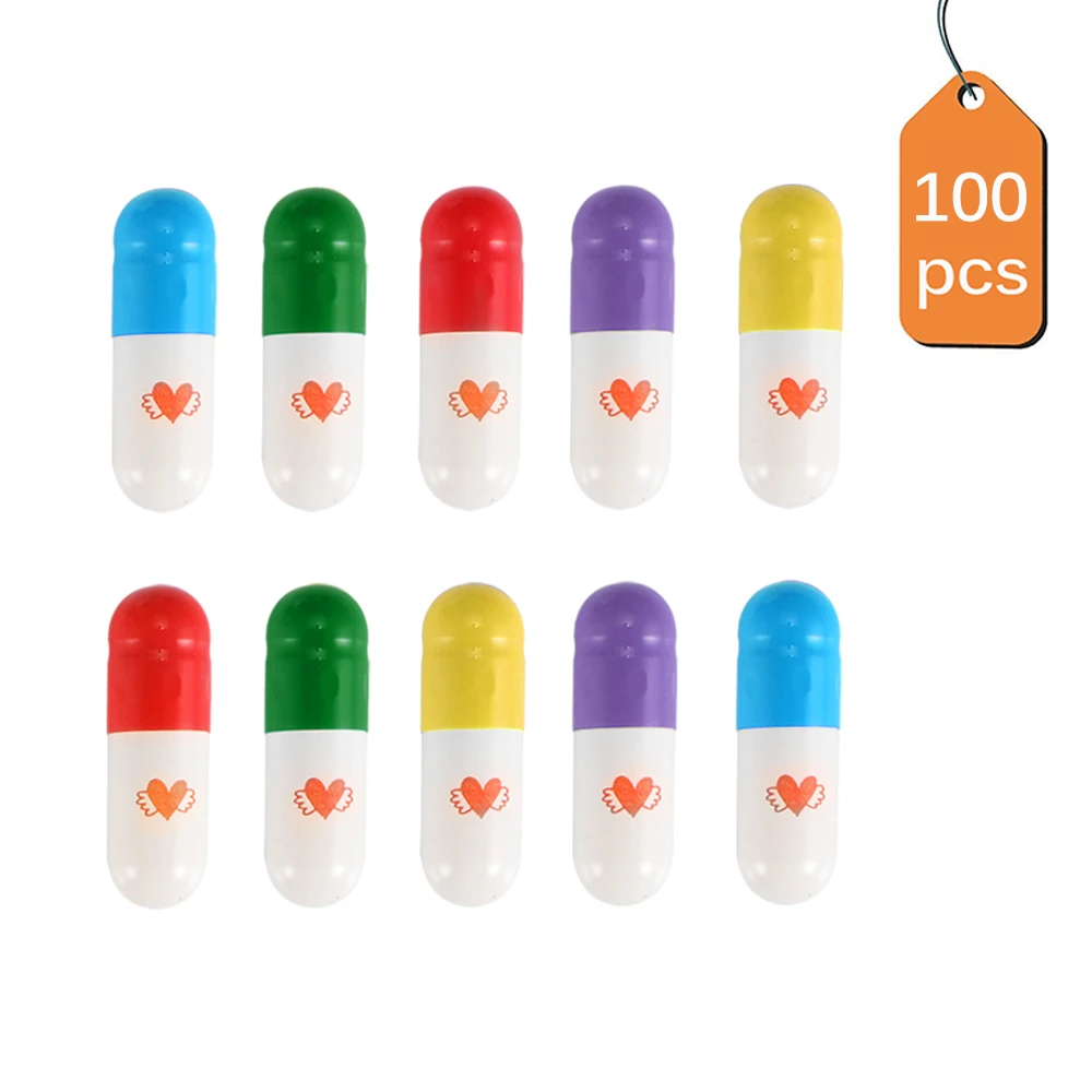 50/100 шт сообщение в бутылке сообщение симпатичная капсула с надписью «Love» и таблетки полное гнущееся Цвет мини-платье с изображением пожеланий из бутылки