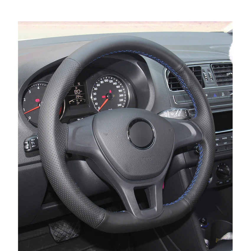 Чехол рулевого колеса ручной работы из искусственной кожи для Volkswagen VW Golf 7 Mk7