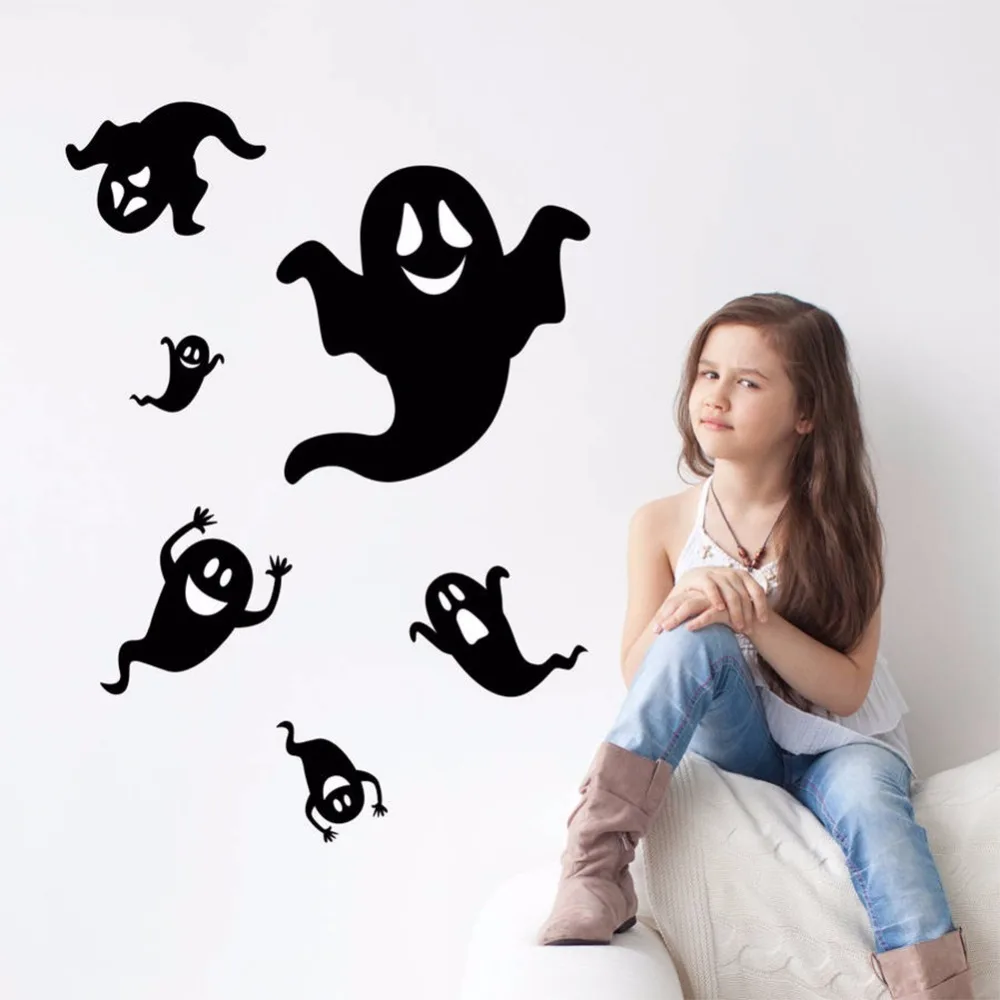 New Arrival ghost Sticker Decal Removable Halloween Festival Decor Black DIY Poster Wallpaper Party Home Decoration | Дом и сад