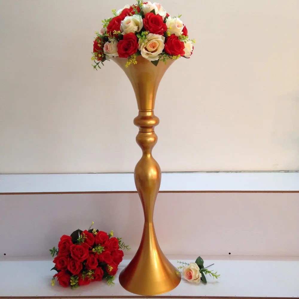 

Height 86cm /33.8" Gold Table Flower Vases Golden Table Centerpiece Table Decor Wedding Decoration 10PCS/LOT Wedding Lead Roads