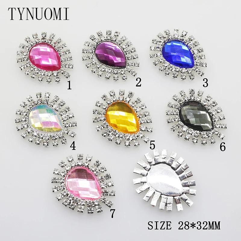 Акция 10 шт./lot32*28 мм акриловая пуговица одежда Стразы Декоративные DIY Одежда шитье украшения материал