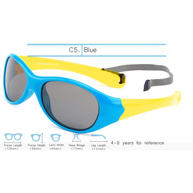 Blue-Large IVSTA 0-3 детские солнцезащитные очки дети 4-8 с ремешком солнцезащитные очки для детей Девочки Мальчики гибкие силиконовые TR90 резиновые поляризованные UV400 - Цвет линз: Blue-Large