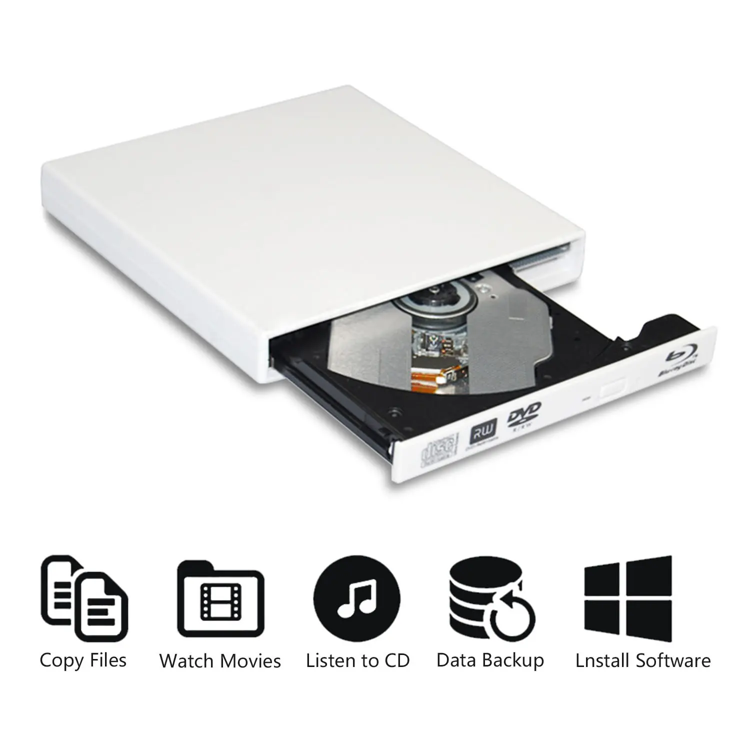 YiYaYo Привод Blu-Ray USB 2,0 DVD RW горелка Писатель BD rom привод Blu Ray CD rom плеер для ноутбука Настольный компьютер окно 10 iMAC