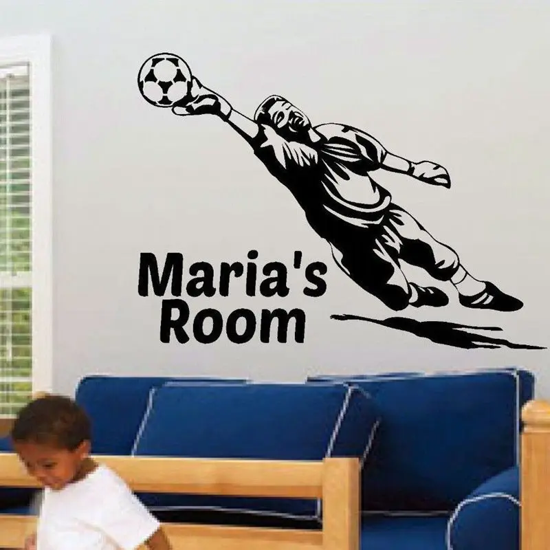 

Football Sticker Name Soccer Decal Kids Room Name Posters Vinyl Wall Decals Car Parede Decor Mural Football Sticker