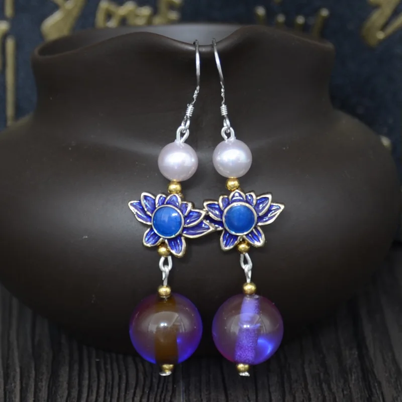Длинные женские серьги из пчелиного воска с круглыми бусинами|long earrings|earrings longbeads
