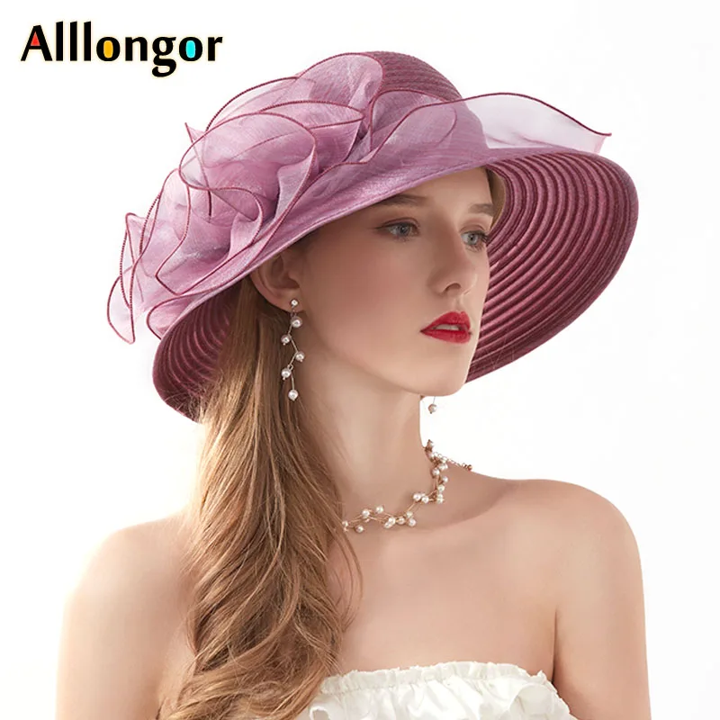 Шляпа женская свадебная с широкими полями фетровая шляпа Колокол цветочным
