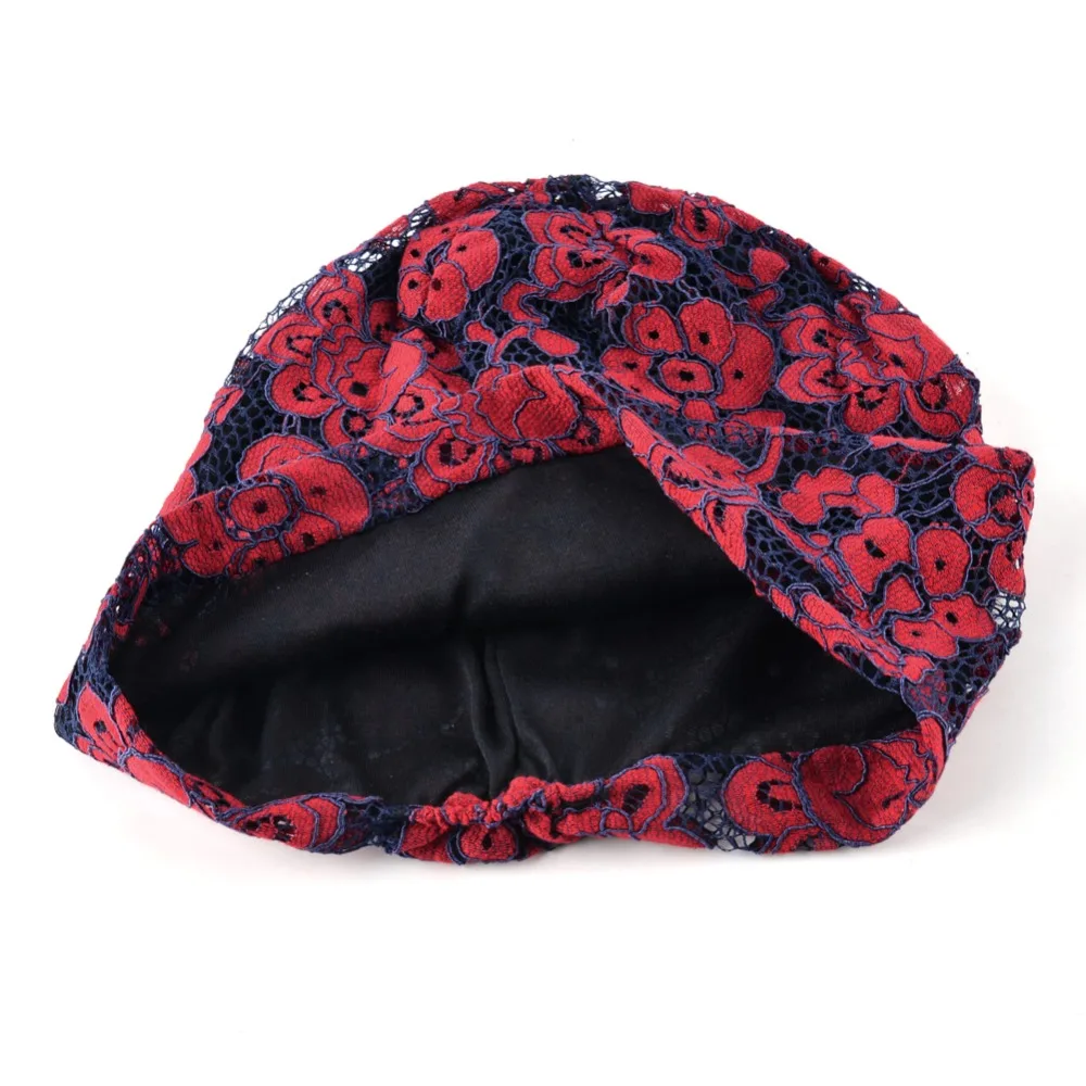 Женские шапочки для весны и осени TQMSMY кружевная шапка с цветком повседневная