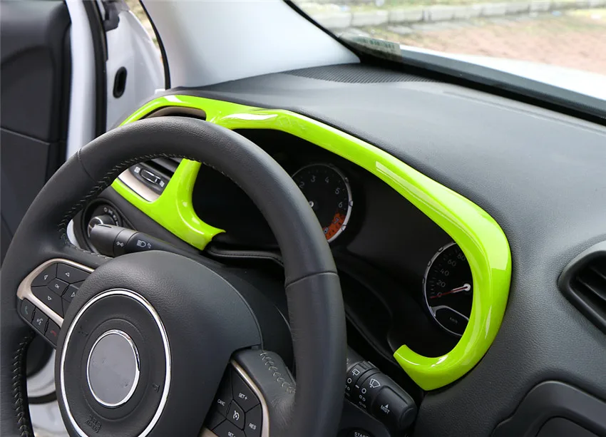 

YAQUICKA Car Dashboard Instrument Panel Air Outlet Vent Cover Trim Strip Frame Sticker For Jeep Renegade 2015 2016 Car Styling