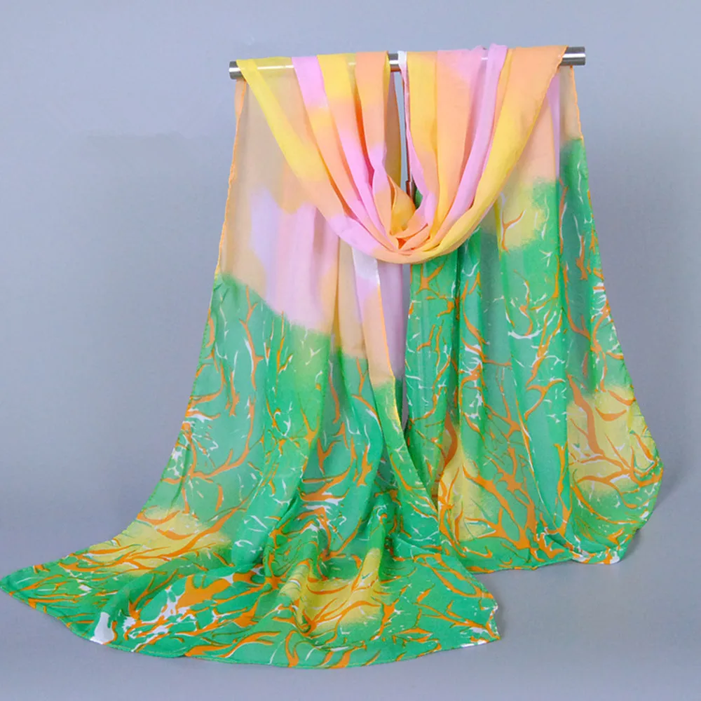 Зима женщины тёплый взрослые шарф шелк шифон Head крем от загара хлопок принт шали