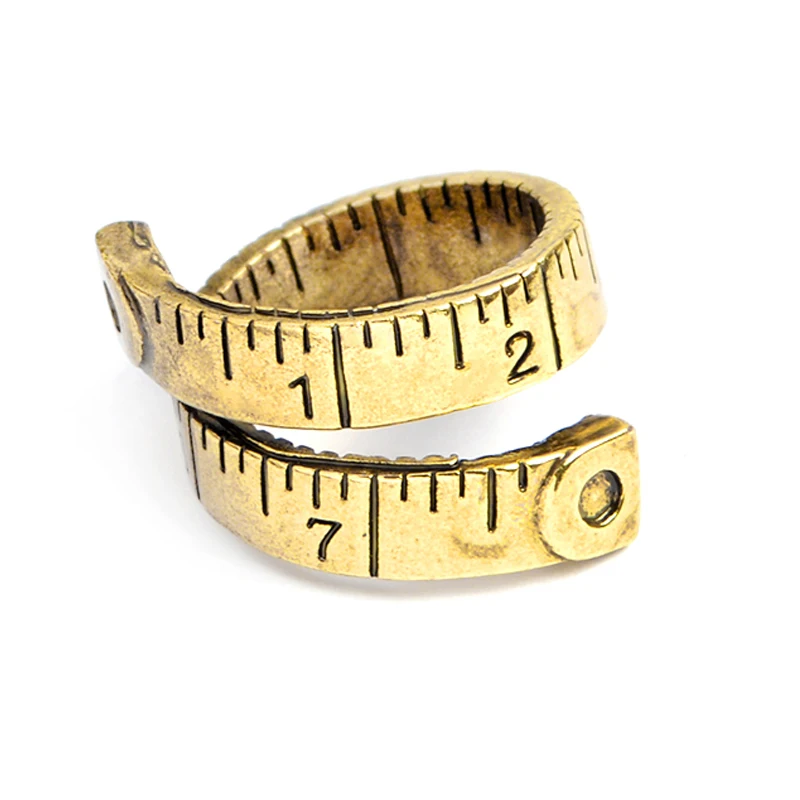 Уникальный дизайн линейка открытие регулируемое кольцо любовь измерение пара