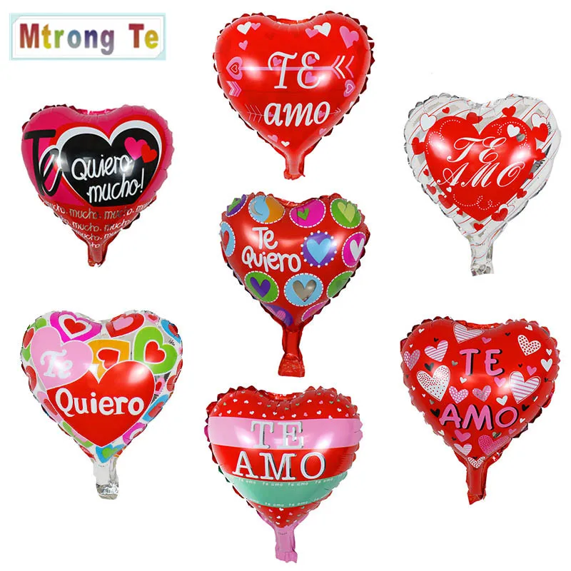 10 штук 10 дюймов испанский воздушный шар I love you из алюминиевой фольги украшения Детские игрушки Свадьба День матери День Святого Валентина подарок - Цвет: Темный хаки