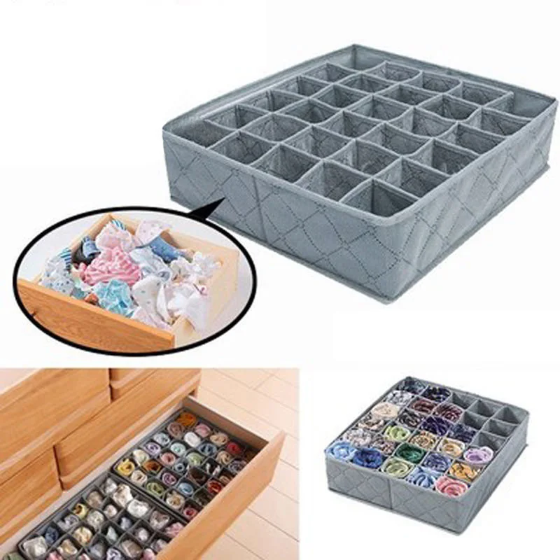 

30 Lattice Underwear Bra Storage Box Drawer Cupboard Organizer Free Separation Underwear Box Socks Bra Storage Box