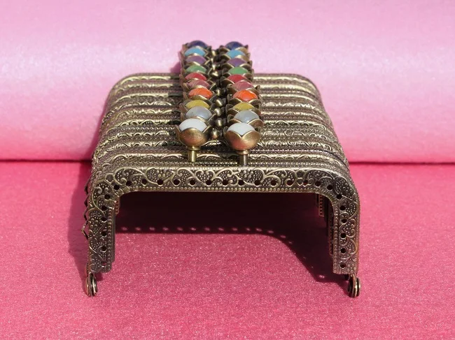 Оптовая продажа бронзовая металлическая рамка для кошелька 8 5 см с узором в виде