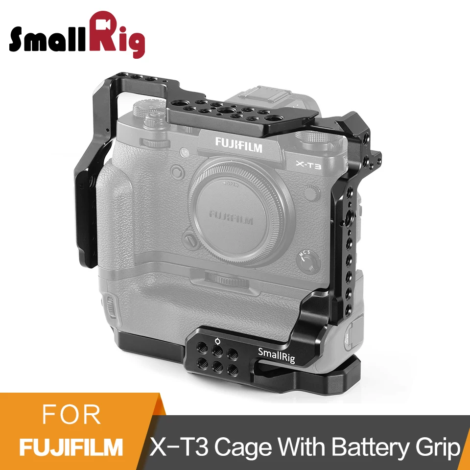 SmallRig X-T3 клетка из алюминиевого сплава для Fujifilm X-T3 камера клетка с батарейным захватом стабилизатор установка защитный чехол Крышка-2229