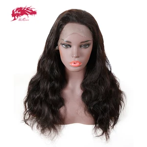 Парик с фронтальным шнурком 360 с предварительно отобранной линией волос, натуральный черный парик из волос королевы Али для женщин, бразильские человеческие волосы Remy