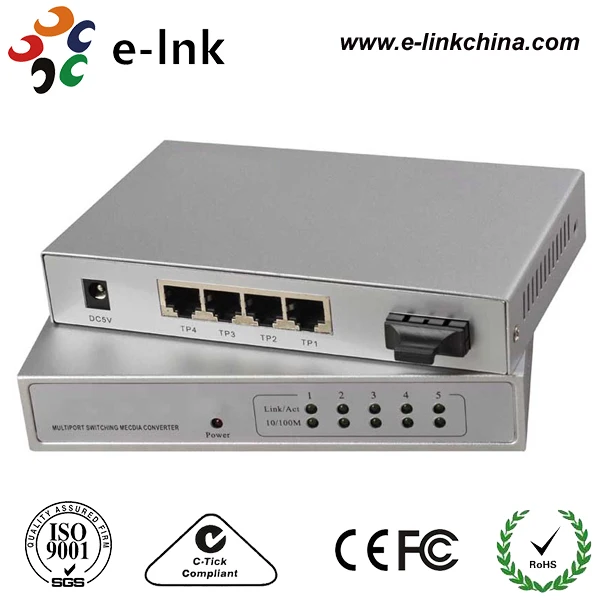 

Managed Gigabit Ethernet Switch with 4-ports 10/100/1000Base-TX and 1-port 1000Base-FX, Multi-mode, 550m