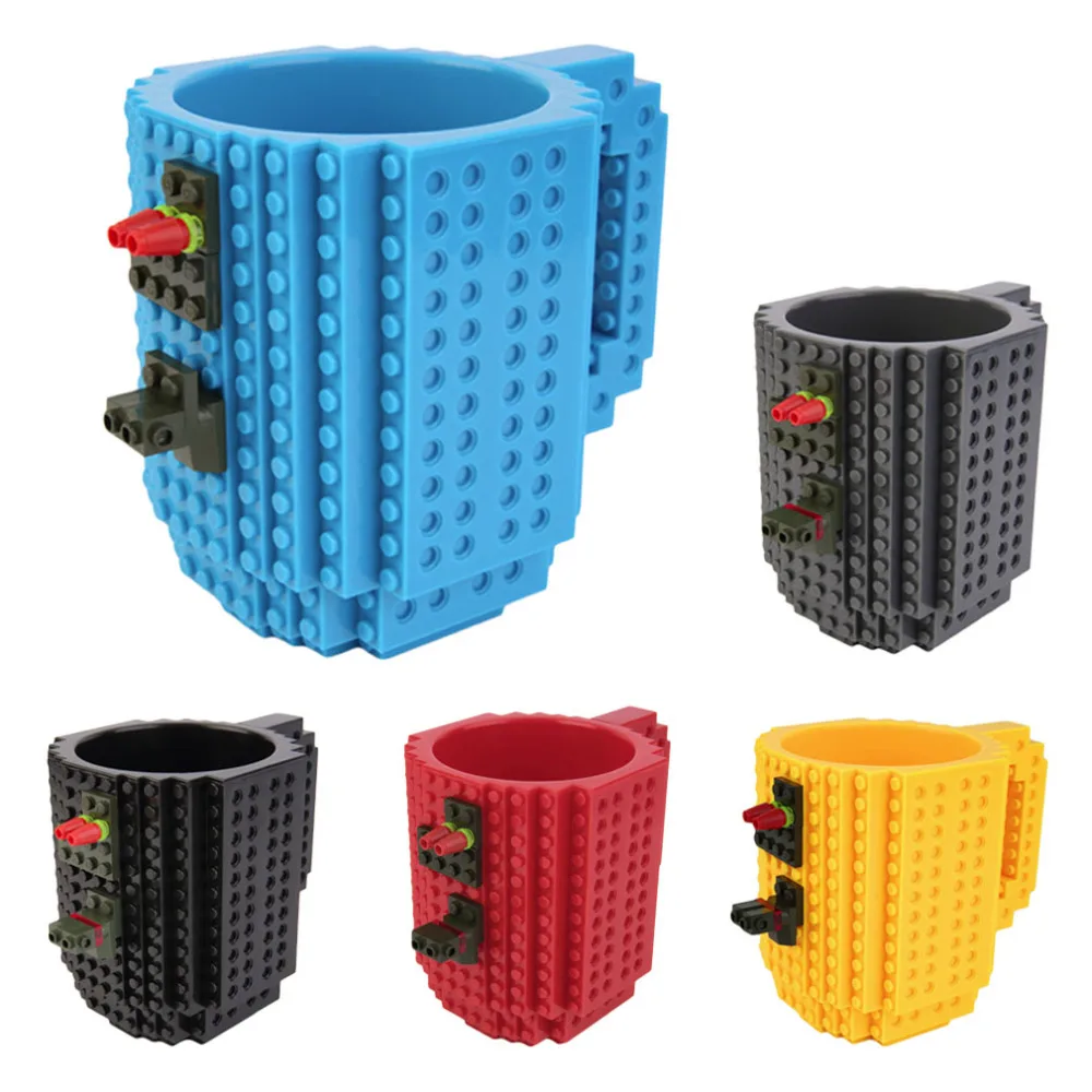 

Hot 1pcs Build-On DIY Assembly Brick Mug Children Kids Building Blocks Coffee Cup DIY Block Puzzle Mug Drink Cup christmas gifts