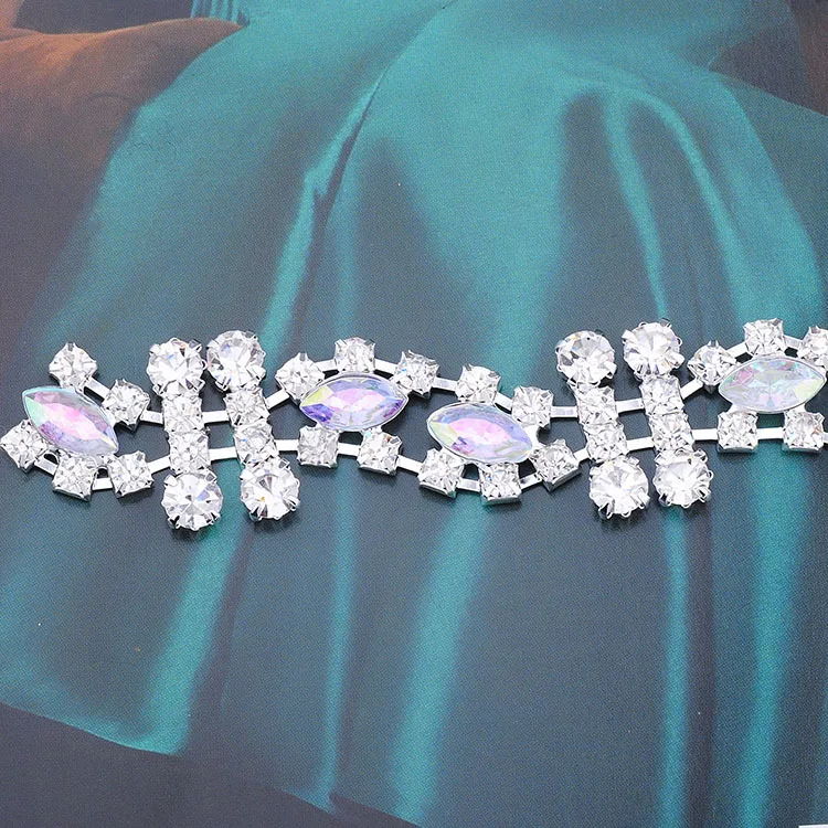 Free Shipping 5 yards Crystal Rhinestone Trim Applique Wedding Chain KACU002 | Дом и сад