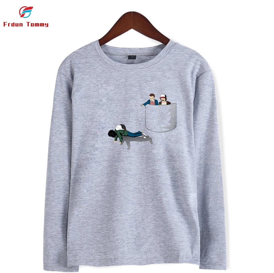 Женские и мужские футболки с принтом странные вещи летняя футболка длинным