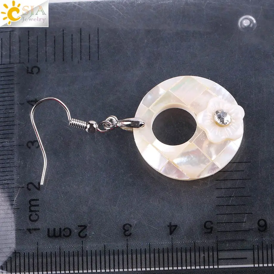 Женские ажурные серьги CSJA круглые серьги-подвески с натуральным жемчугом