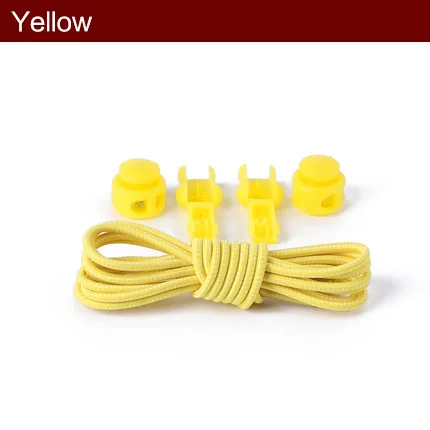 Yellow 1 пара упругих шнурков без завязок для женщин, мужчин, детей, тренировочных кроссовок для бега, спортивных кроссовок, шнурков - Цвет: Yellow