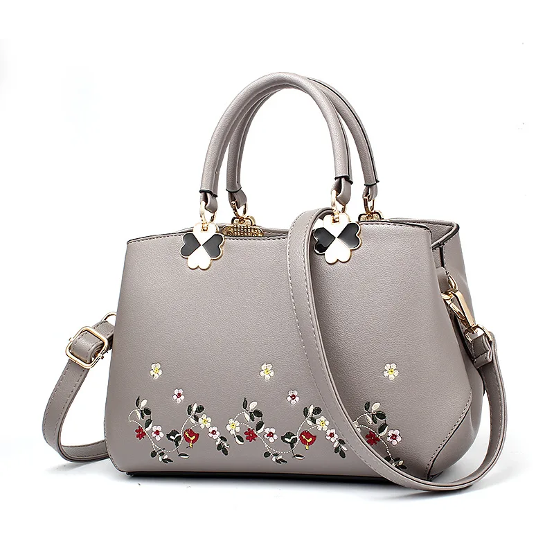 Style 1 gray Повседневные женские кожаные сумки, роскошные сумки через плечо для женщин, женские кошельки и сумки, женские сумки S88 - Цвет: Style 1 gray