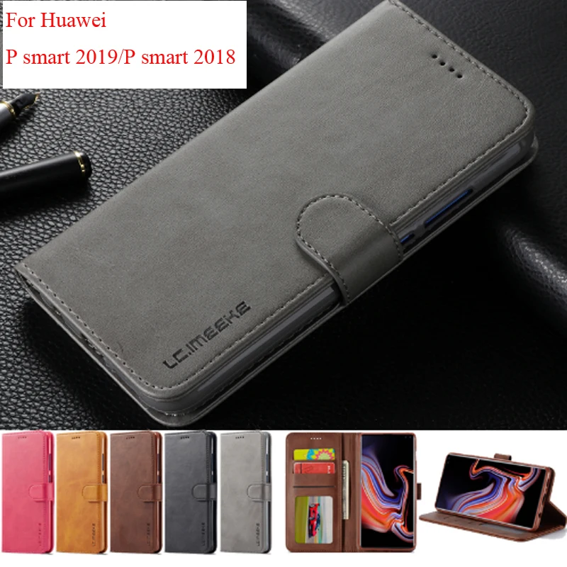 10 шт./лот чехол из искусственной кожи для Huawei P smart 2019 деловой Чехол-книжка с