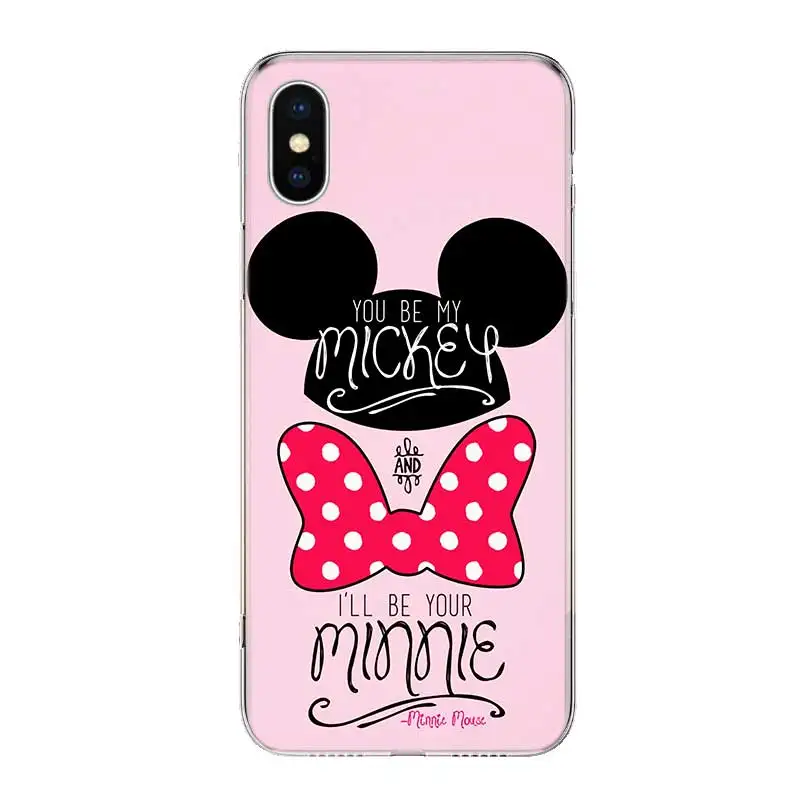 Minnie Mouse Girls Cute Fundas Silicone Phone Back Case For Apple iPhone 6 6S 7 8 Plus X 10 XS MAX XR 5 5S SE Heart Cover |