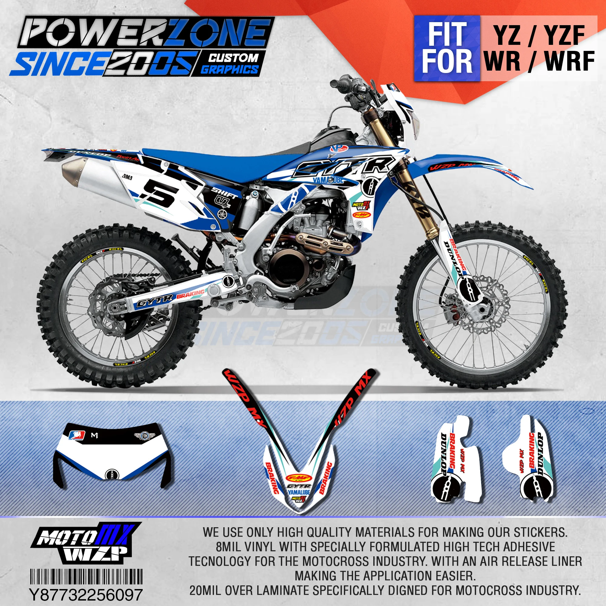 

PowerZone Customized Team Graphics Backgrounds Decals 3M Custom Stickers For YAMAHA YZF250 2010-2013 WR450F 2012-2015 YZ WRF 097