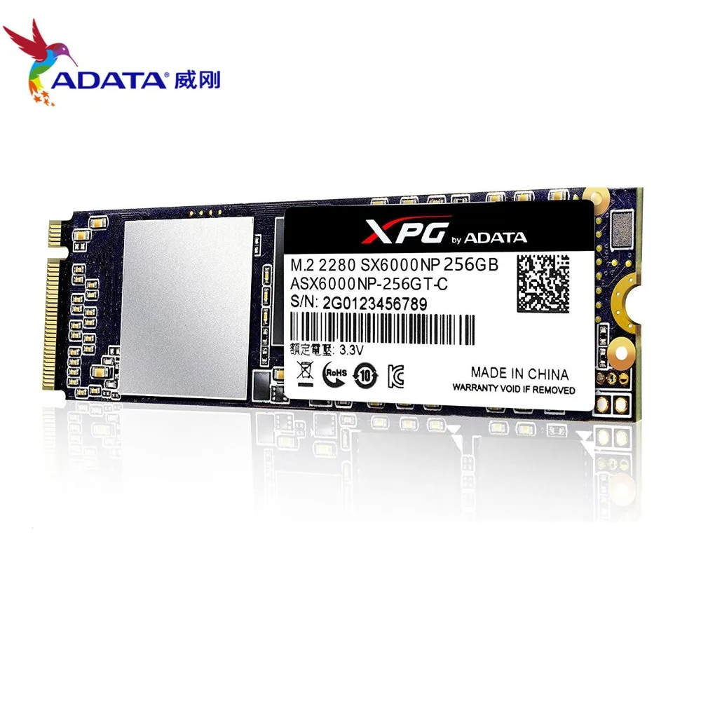 ADATA XPG SX6000 PCIe 128 ГБ 256 Гб 3D NAND Gen3x2 M.2 2280 NVMe 1 2 R/W до 1000/800 Мб/с Твердотельный накопитель |