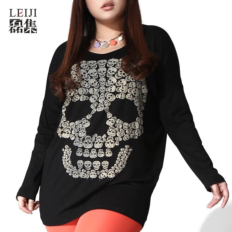 Горячая распродажа! Женская футболка с рукавом летучая мышь|diamond skull|skull printhot sale |