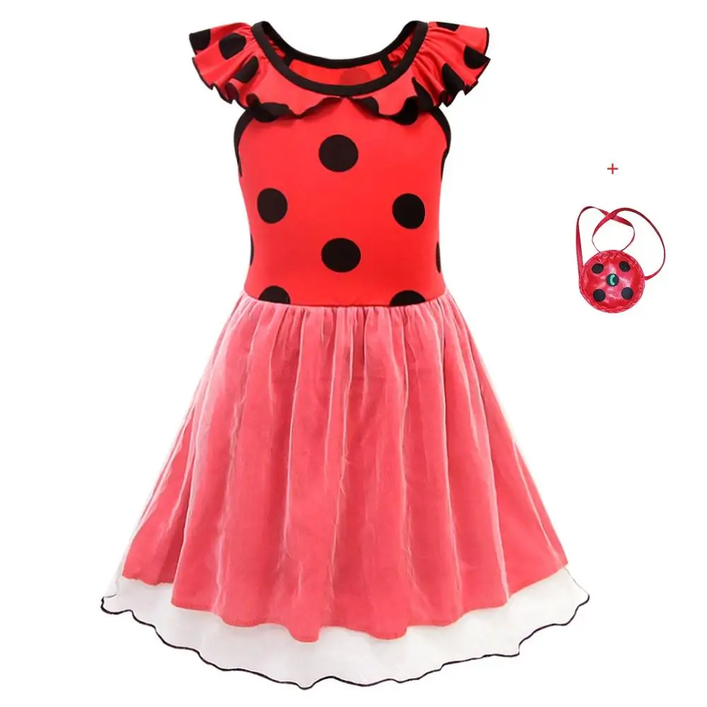 8723 Dress 2Pcs B Платья в горошек с принтом «Леди Жук»; костюмы для малышей; вечерние платья принцессы на Хэллоуин для девочек; детские летние платья; roupas infantis menina vestidos - Цвет: 8723 Dress 2Pcs B