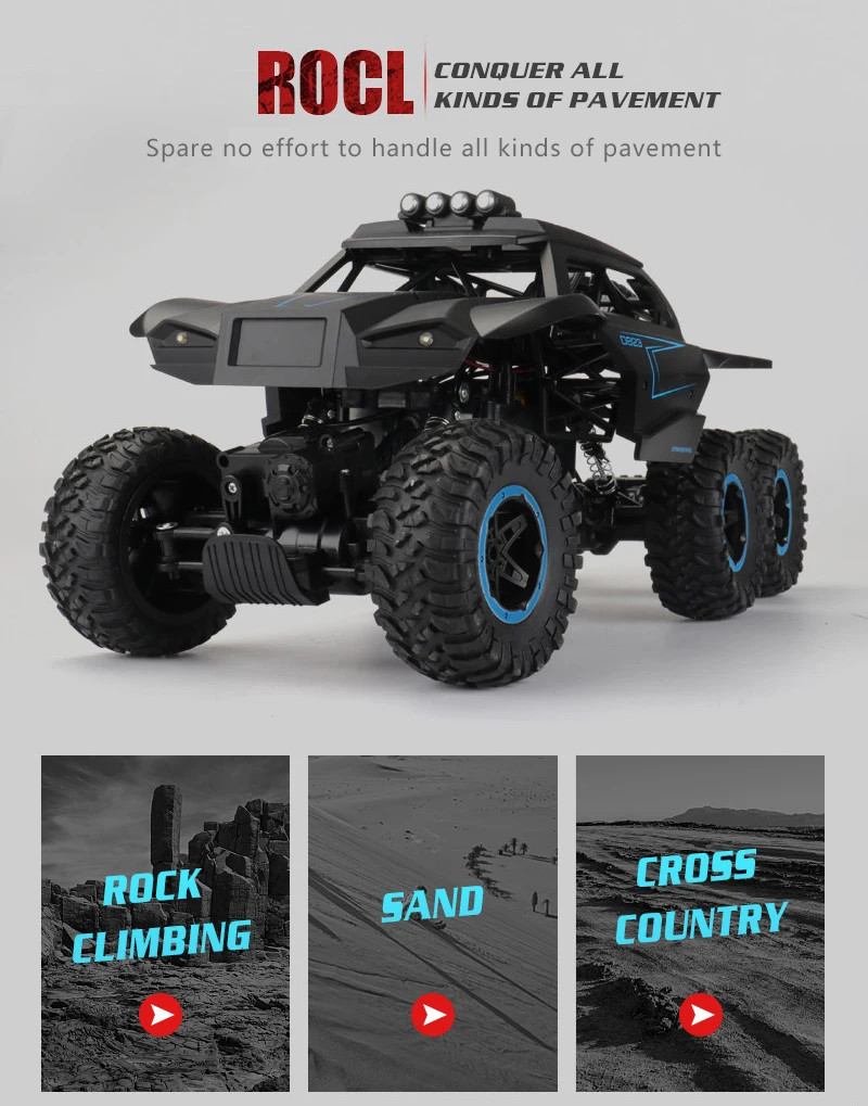 1:12 RC автомобиль Рок Гусеничный пульт дистанционного управления игрушечные машинки на радиоуправлении светодиодная машина на радиоуправлении внедорожные радиоуправляемые машины