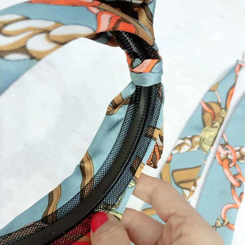 Классическая красивая цепочка из стальной проволоки обруч для волос с заячьими