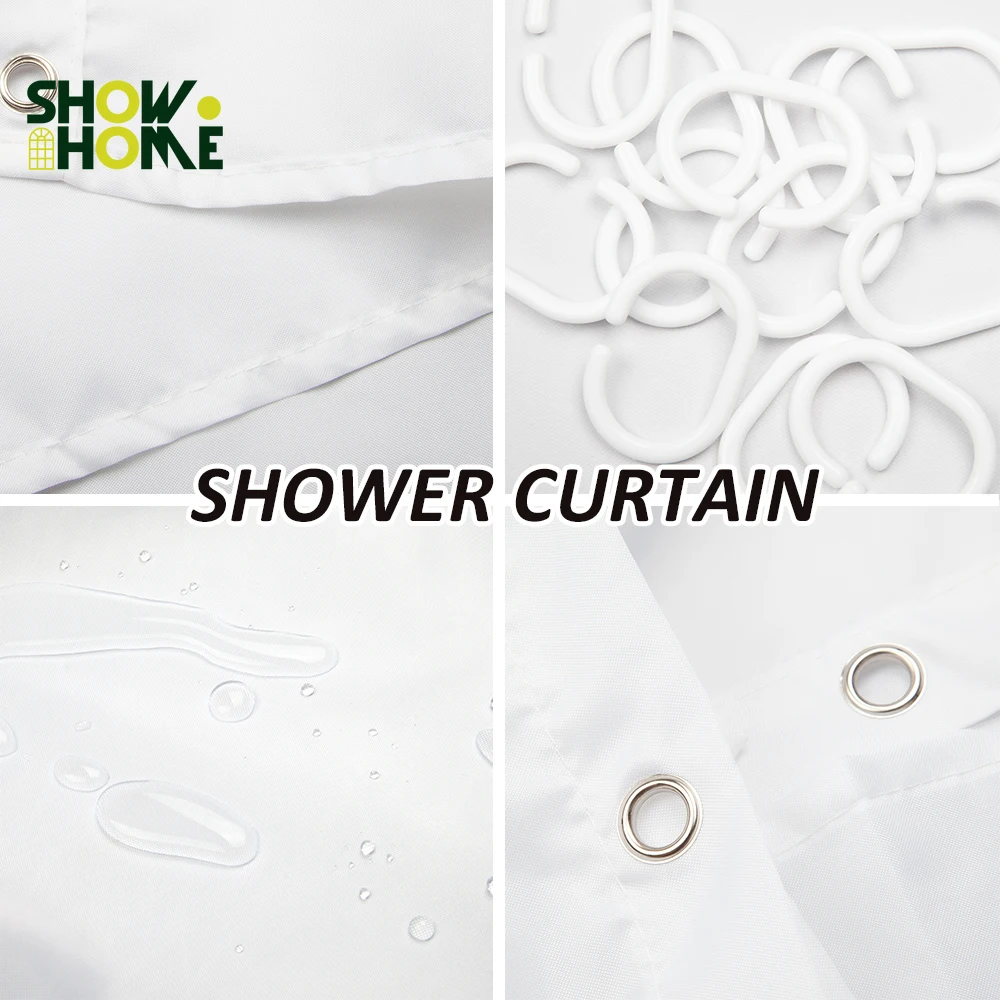 Набор штор для душа Showhome комплект из 2 предметов ванной комнаты с ковриками набор