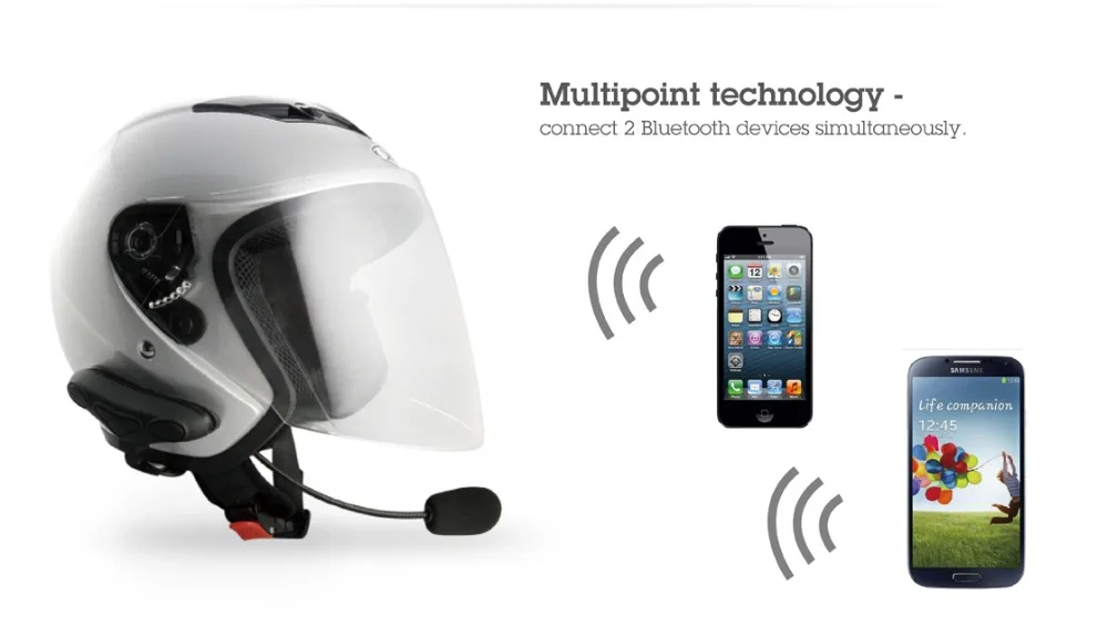Bluetooth-наушники Avantree HM100P для мотоциклетного шлема: с функцией интерфона для мотоциклиста и пассажира. Dualspeakers