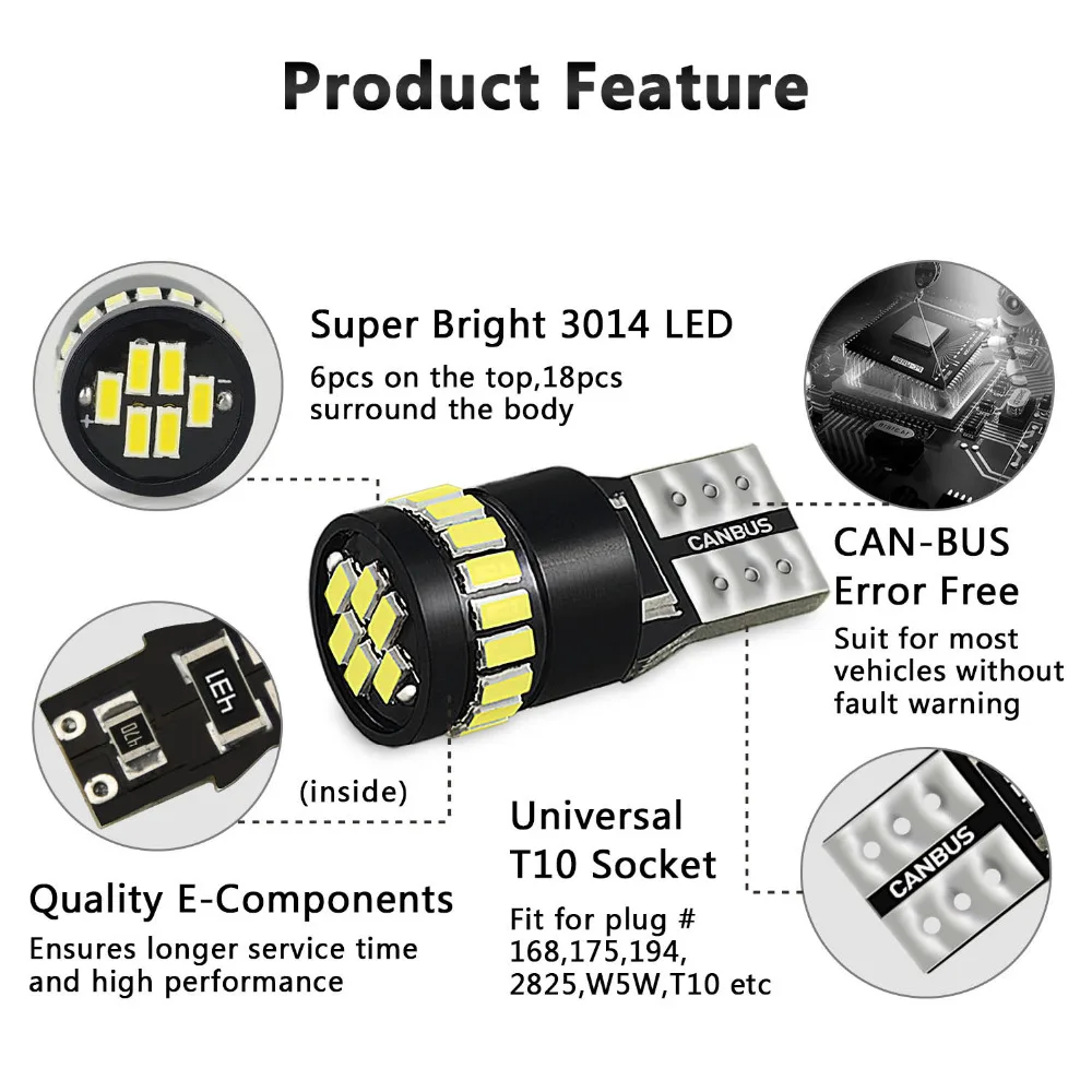 2 шт. W5W светодиодный светильник Canbus T10 168 габаритные огни W5W светодиодный фонарь для Volkswagen VW Polo Passat b5 b6 CC Golf 4 5 6 7 Jetta