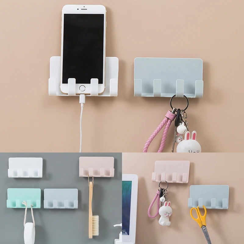 Newest Fashion Home Wall Mobile Phone Holder Socket Charging Bracket Stand Holder Shelf Mount Hot Sale