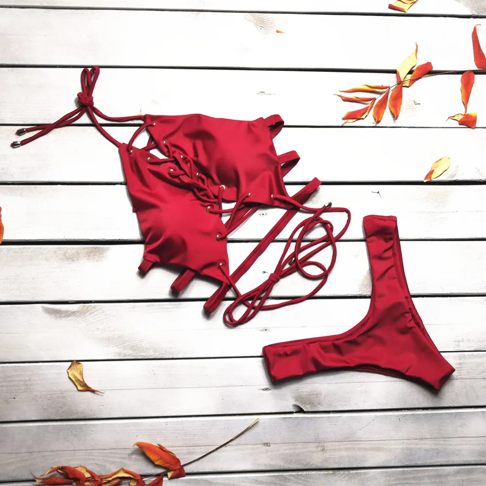 Женский купальник бикини с чашками пуш ап и ап|Комбинезоны| |