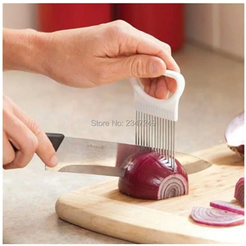 Kitchen Cooking Tool Onion Tomato Vegetable Slicer Cutting Aid Guide Holder Fruit Slicing Cutter Gadget kitchen accessories | Дом и сад