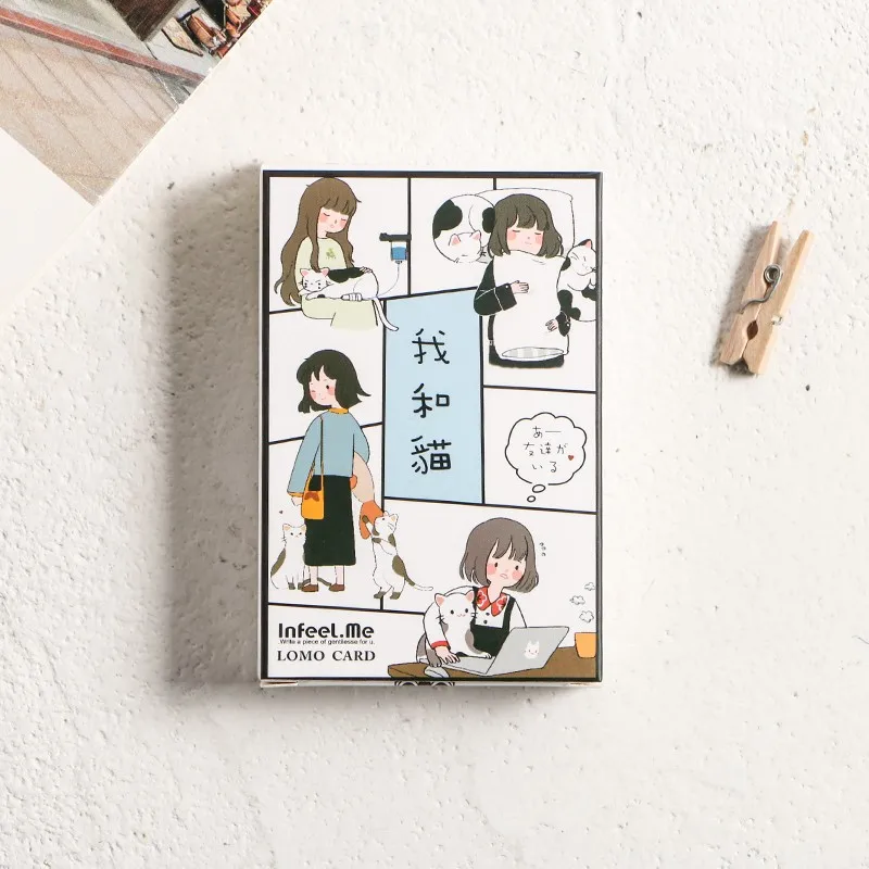 28 шт./кор. Милая Мини открытка с изображением животных для девочек и кошек на день