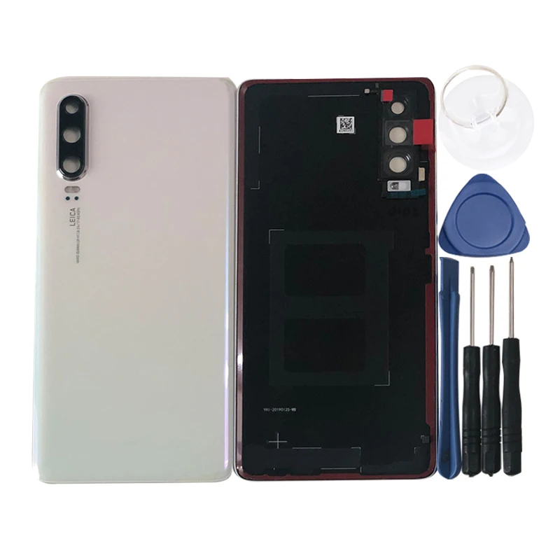 Axisinternational для 6," huawei P30, стеклянная задняя крышка для батареи, чехол+ рамка для камеры+ стеклянный объектив+ вспышка+ оригинальная наклейка