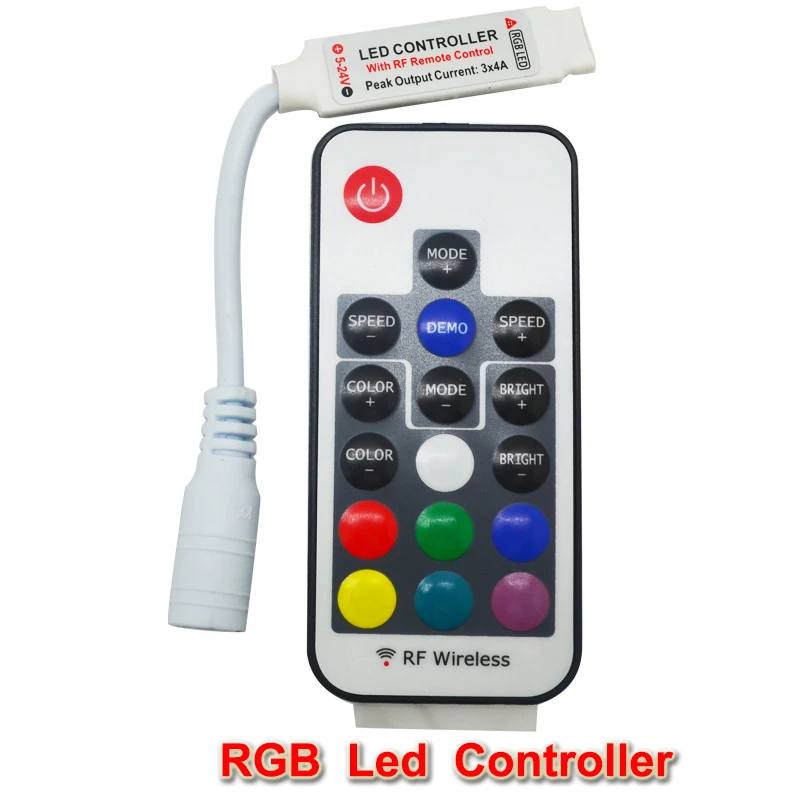 Dc12v 24v 3 канала 12a RF беспроводной мини rgb led пульт дистанционного управления для