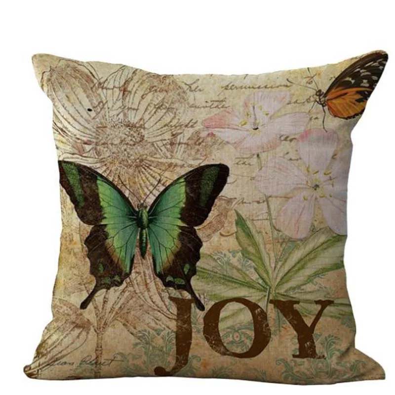 Модные чехлы для подушек с бабочками наволочки из хлопка и льна дивана