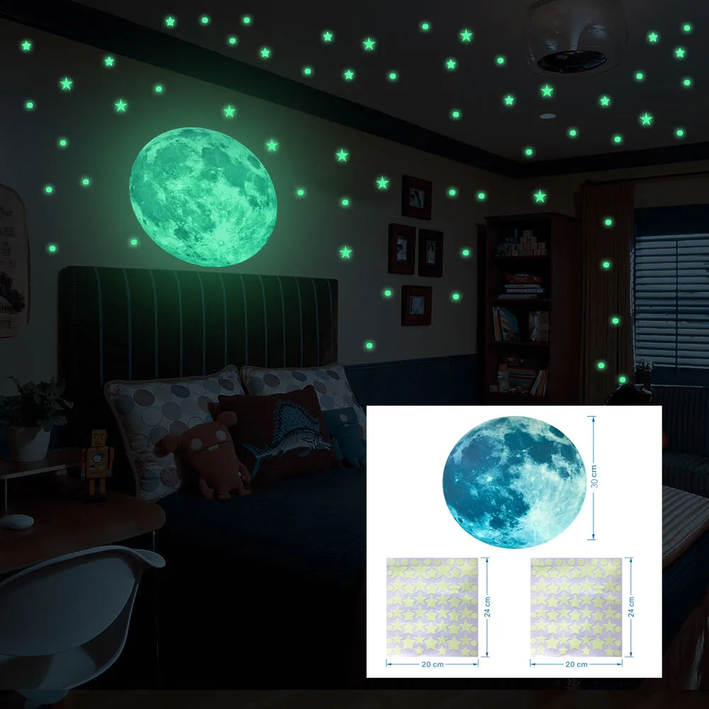 Звезды светится в темноте 2 размера светящиеся наклейки на стену окно потолок