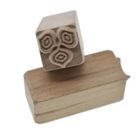 hand carved wooden stamps for printing diy clay pottery printing leaf texture square blocks clay tools